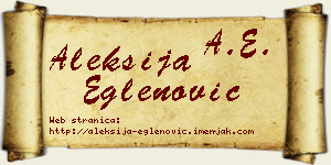Aleksija Eglenović vizit kartica